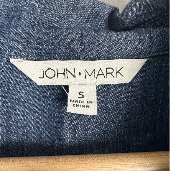 John Mark Womens S Maximalist Artsy Boho Western Distressed Button Down Shirt - Picture 7 of 12